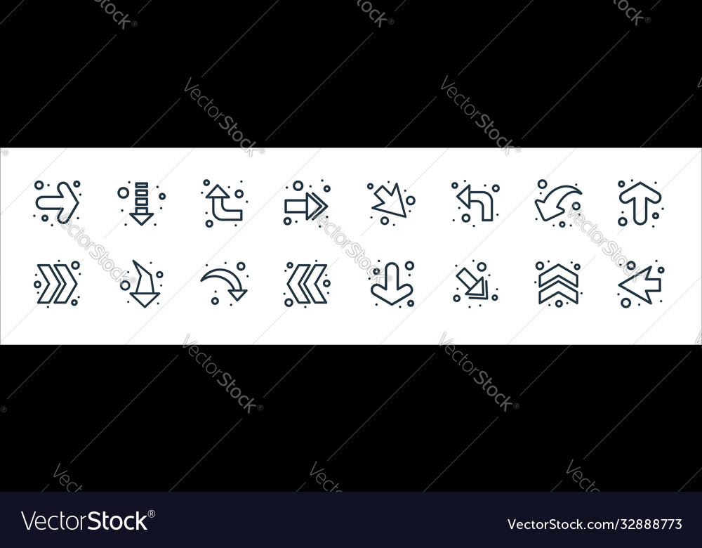 Arrows line icons linear set quality