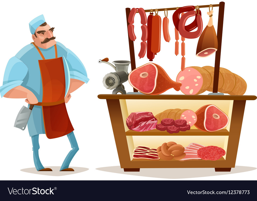 Cartoon Butcher - Butcher Vector Man Alamy Professional Character ...