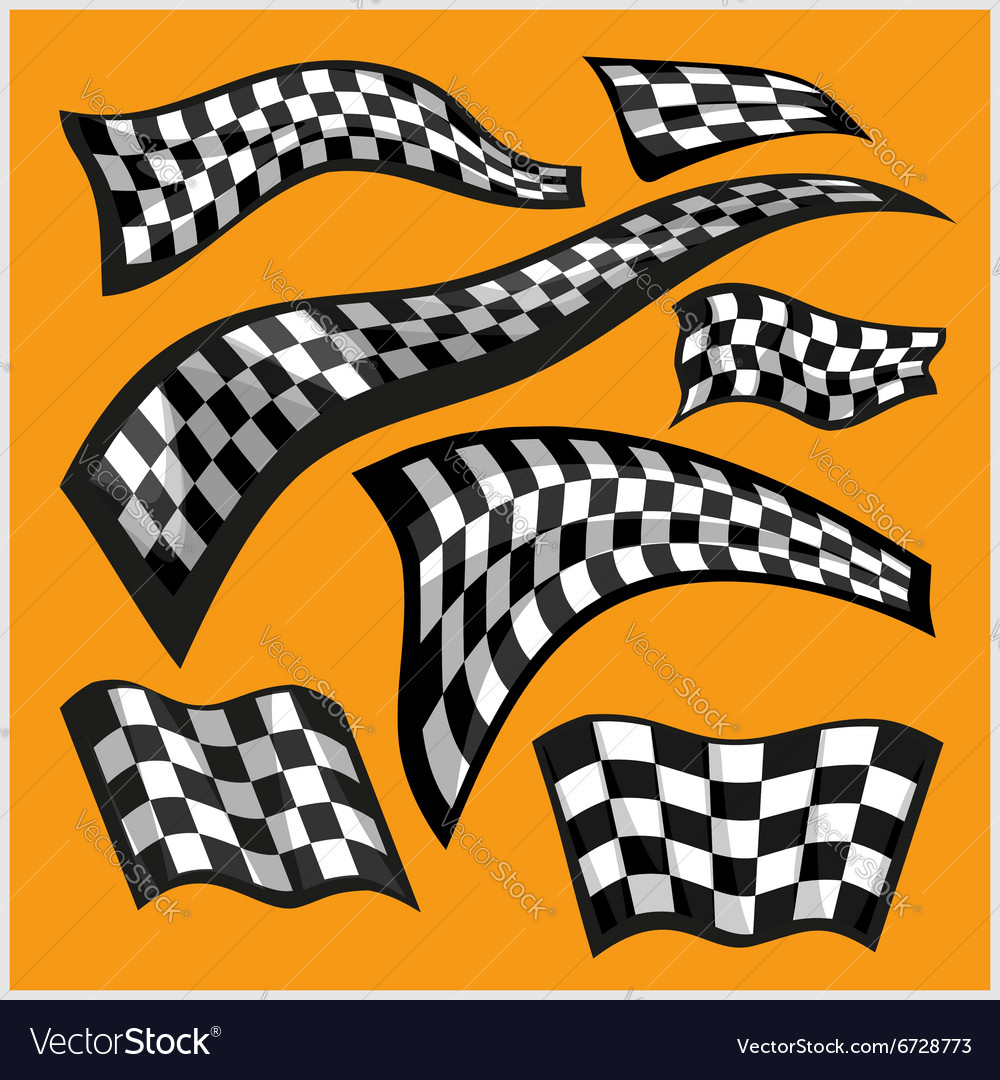 Checkered Racing Flags Set Royalty Free Vector Image