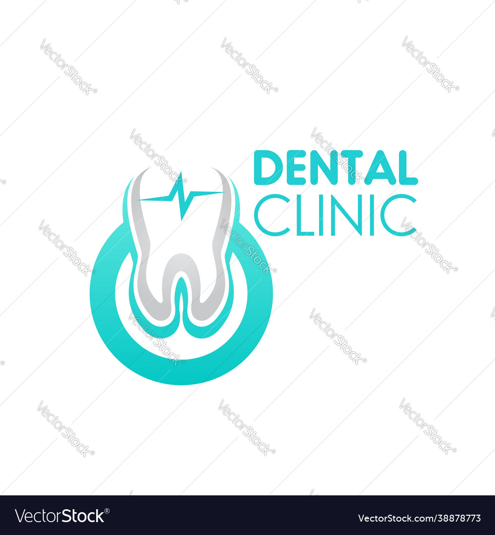 Dental Clinic Icon Sign With Healthy Tooth Vector Image