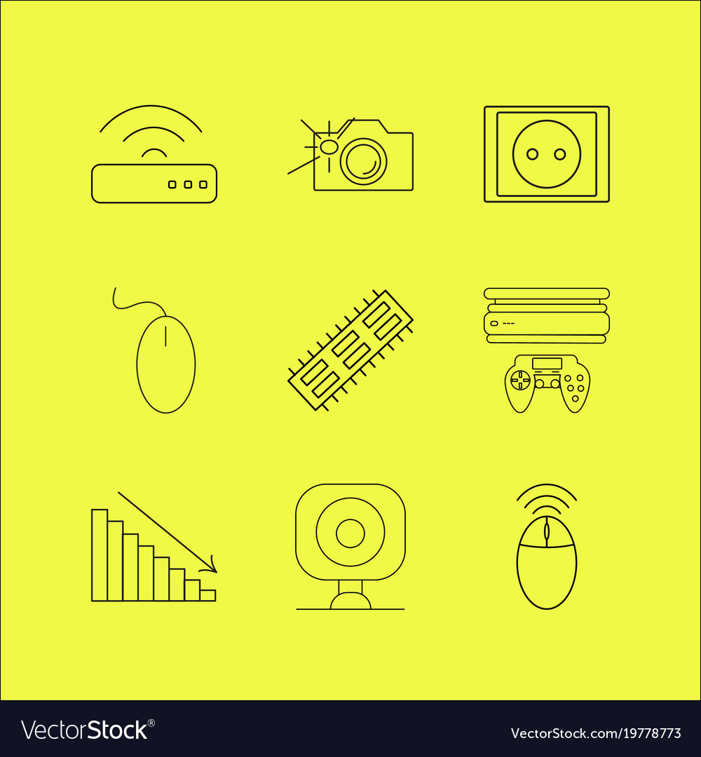 Devices linear icon set simple outline icons