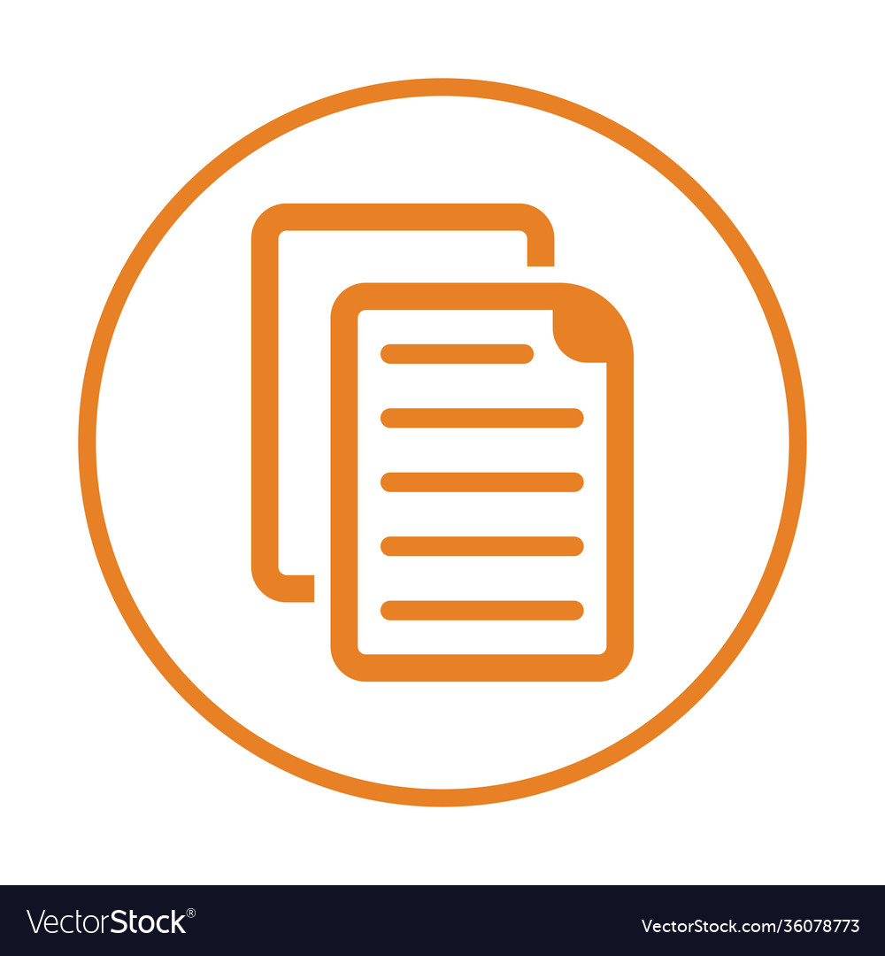 Document file copy-paste icon orange color
