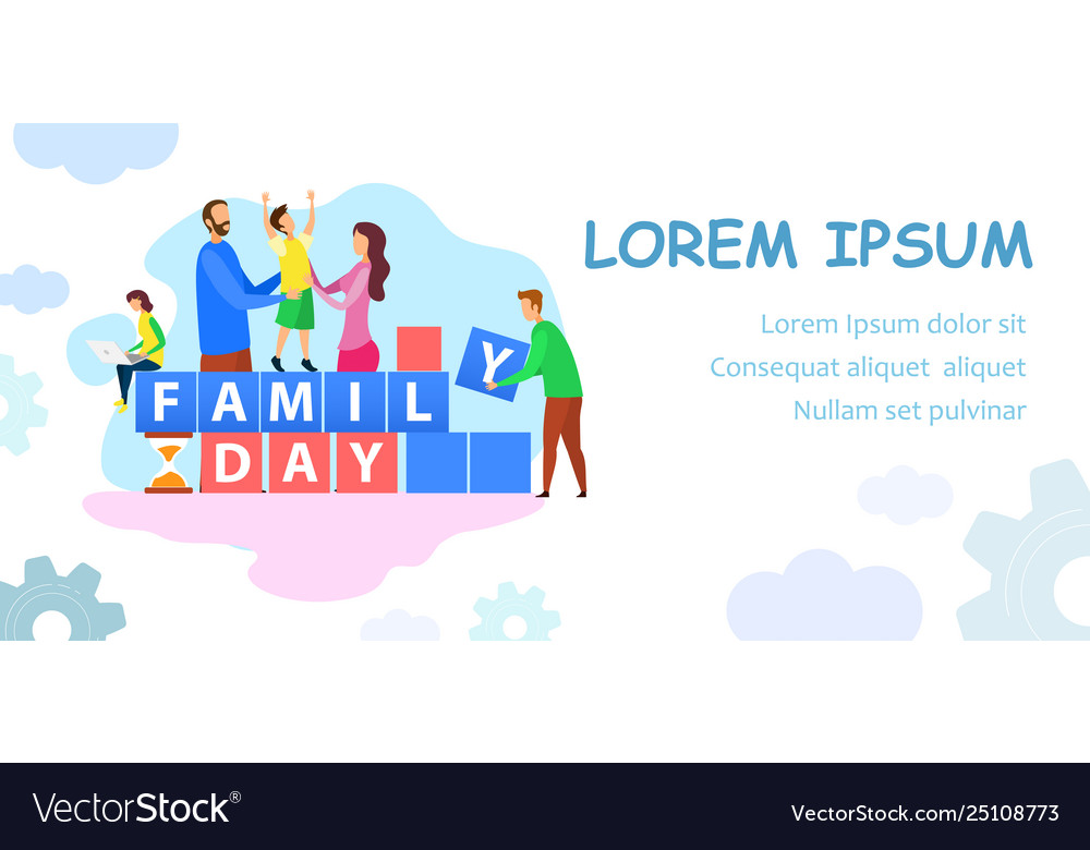 Family Togetherness Flat Banner Template Vector Image
