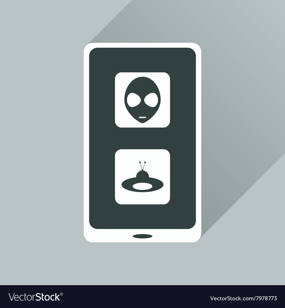 Flat web icon with long shadow mobile viruses