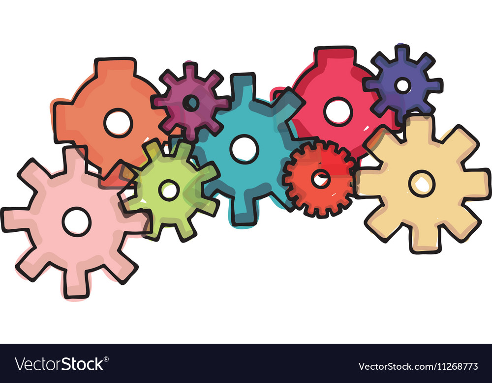 Gear cartoon icon image Royalty Free Vector Image