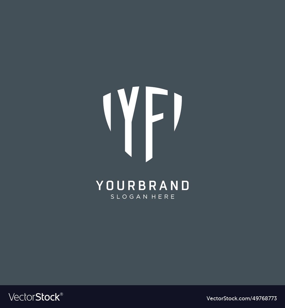 Initials yf logo shield guard shape creative