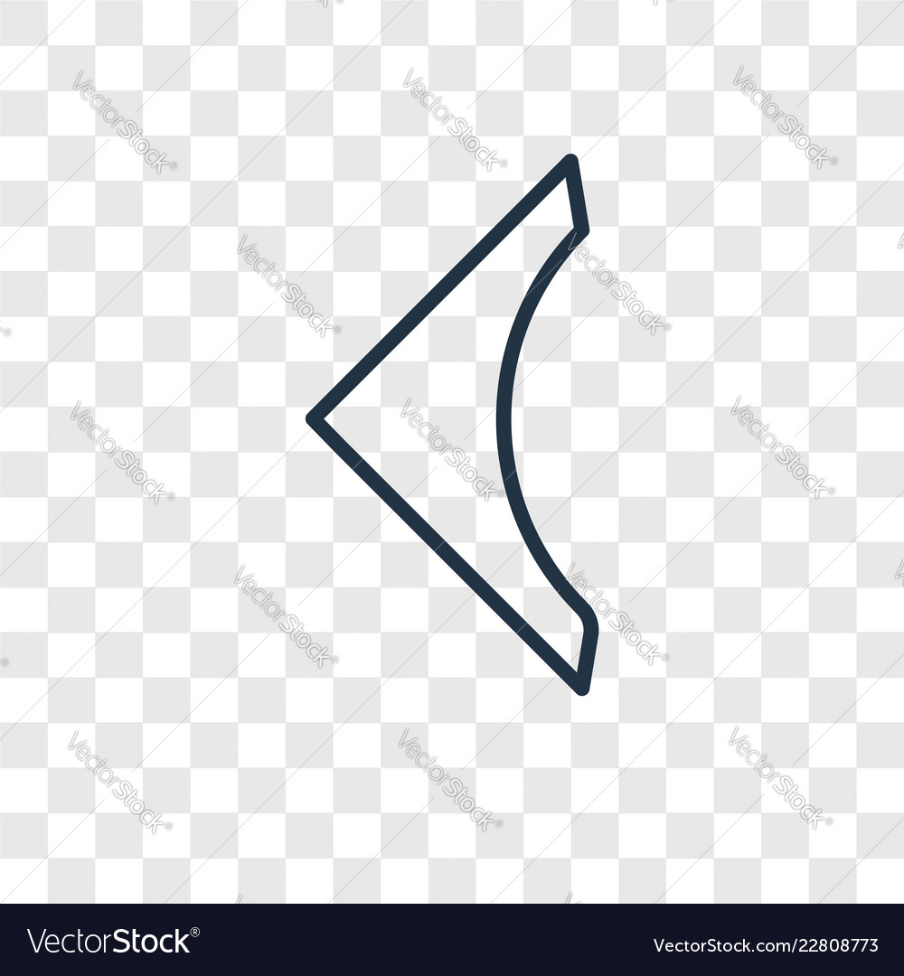 Left arrow concept linear icon isolated