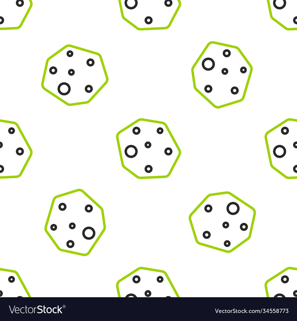 Line asteroid icon isolated seamless pattern vector image Line asteroid icon isolated seamless pattern