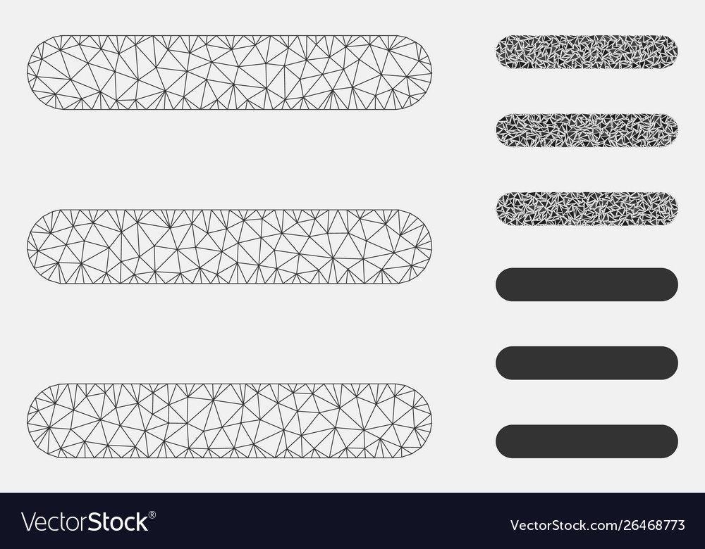 Menu items mesh wire frame model vector image Menu items mesh wire frame model