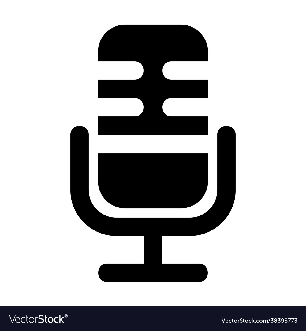 Microphone icon in solid style for any projects Vector Image Microphone icon in solid style for any projects