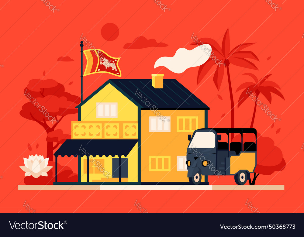 national-features-of-sri-lanka-modern-colored-vector-image