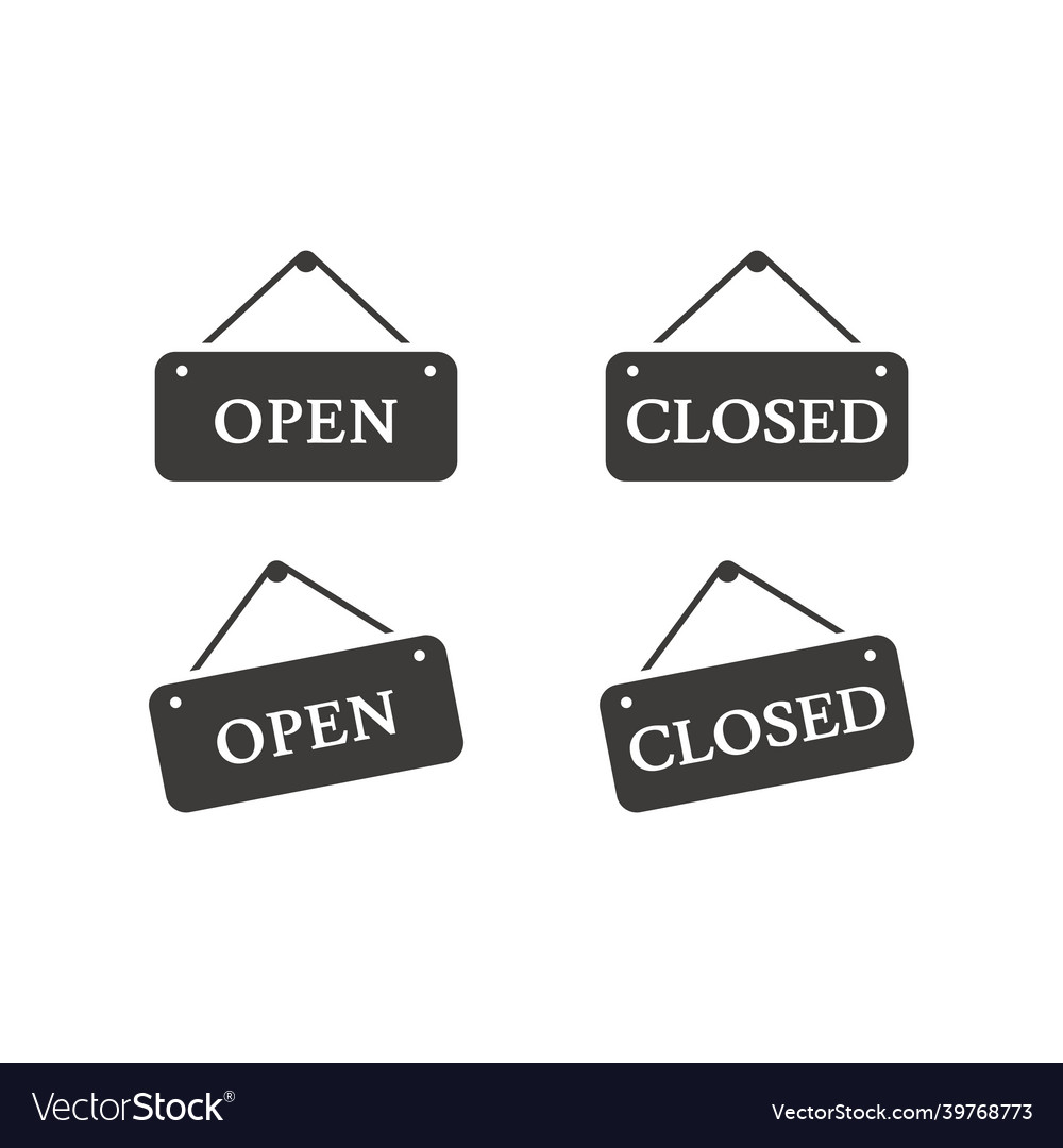 Open and closed sign icon Royalty Free Vector Image