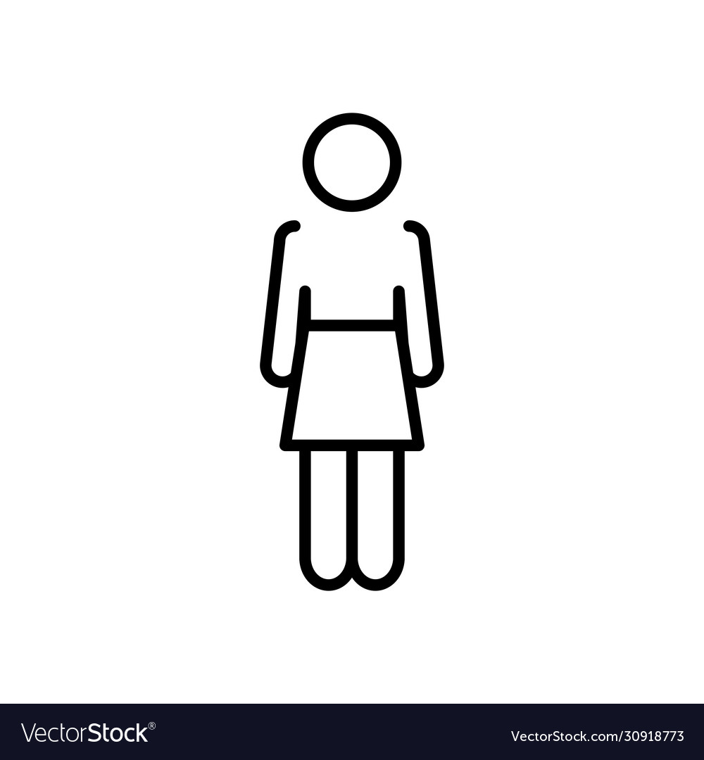 Pictograph woman standing icon line style