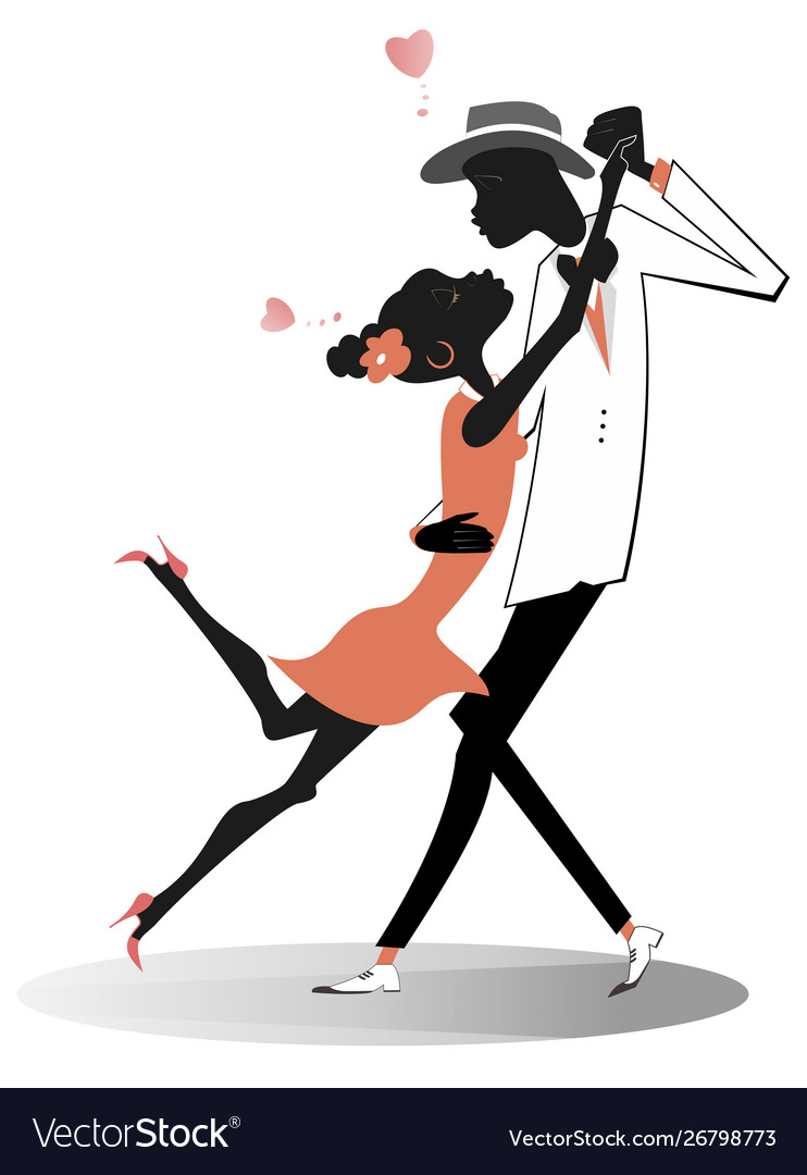 Romantische tanzende junge afrikanische Paar Vector Image Romantische tanzende junge afrikanische Paar