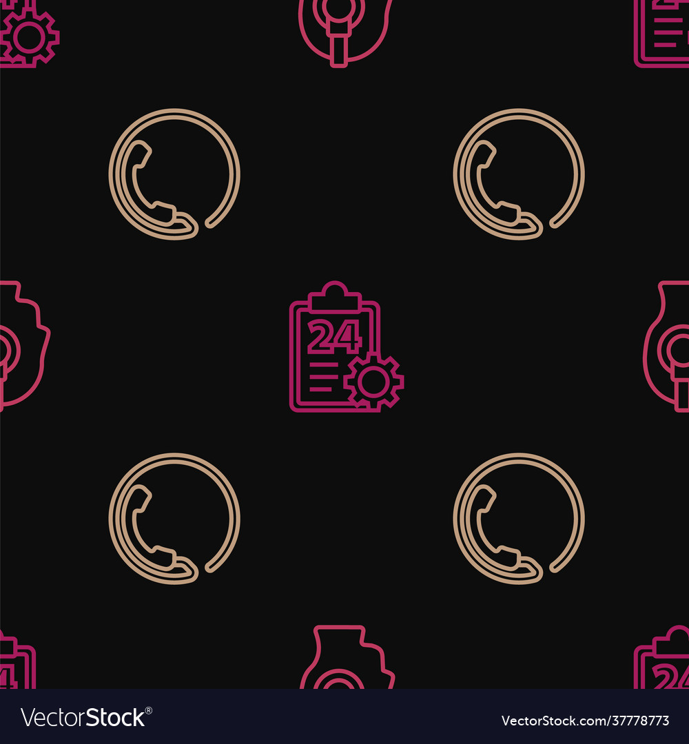 Set line support operator in touch telephone 24 vector image Set line support operator in touch telephone 24