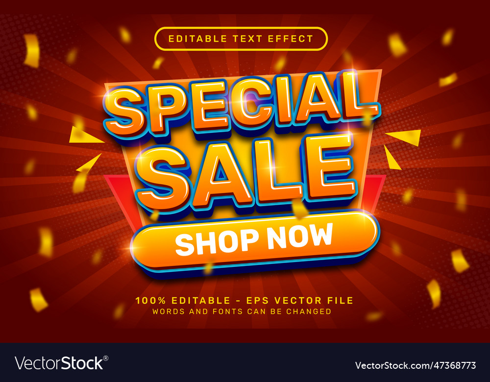 Special sale 3d text effect and editable Vector Image