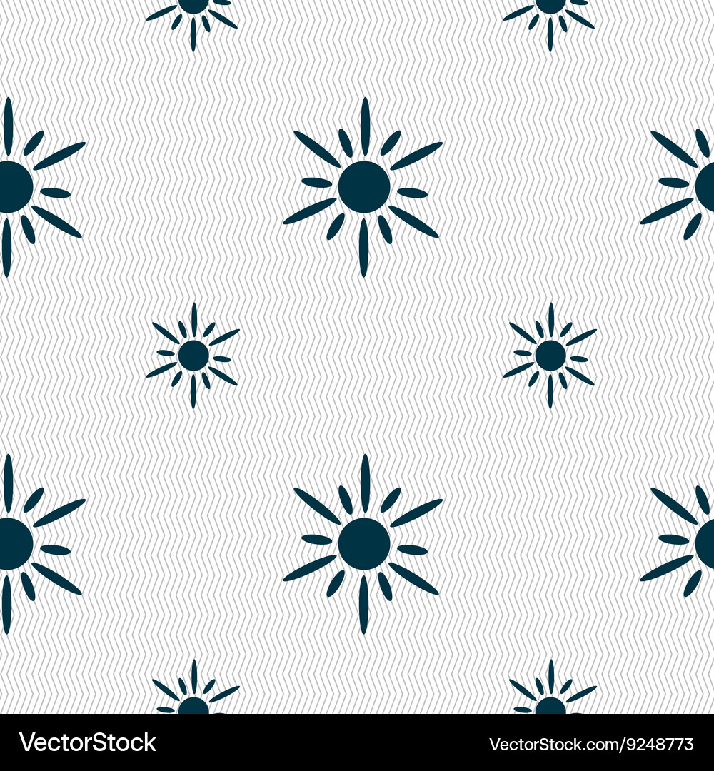 Sun icon sign seamless pattern with geometric Vector Image