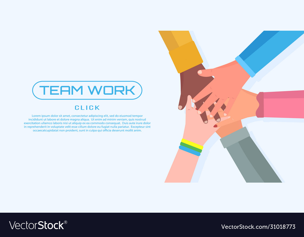 Teamwork hands people Royalty Free Vector Image