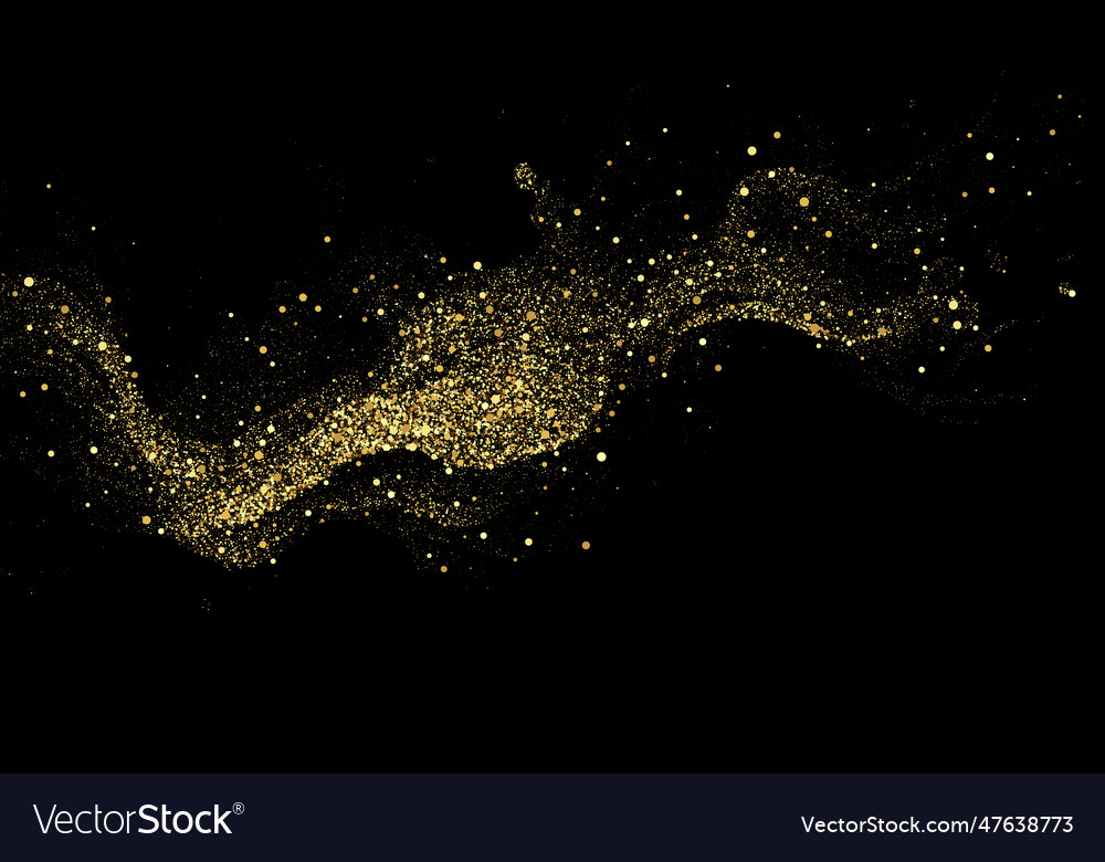 Texture of gold glitter on a black background Vector Image