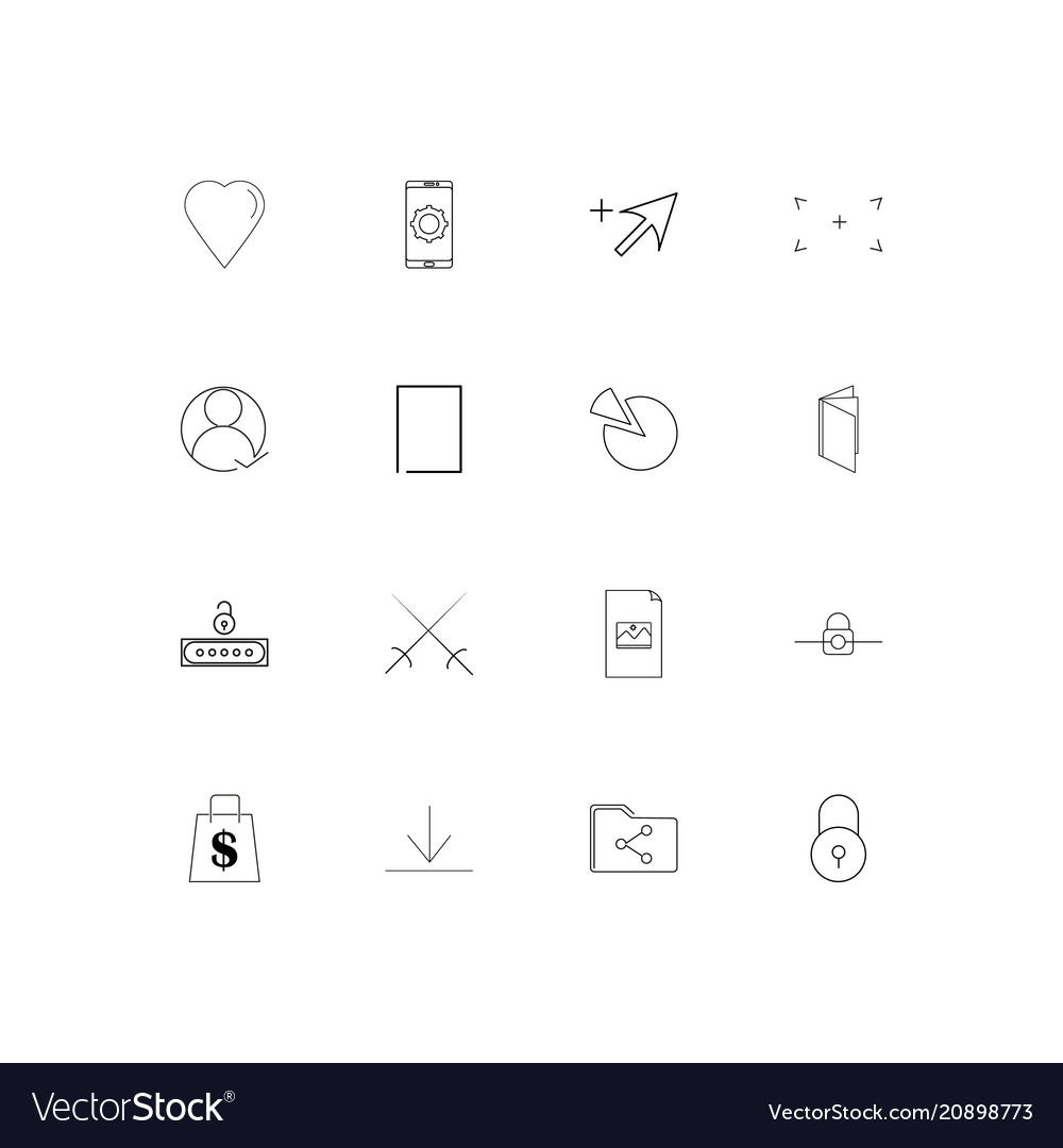 Web linear thin icons set outlined simple