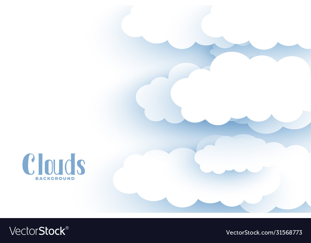 White clouds background in 3d style design