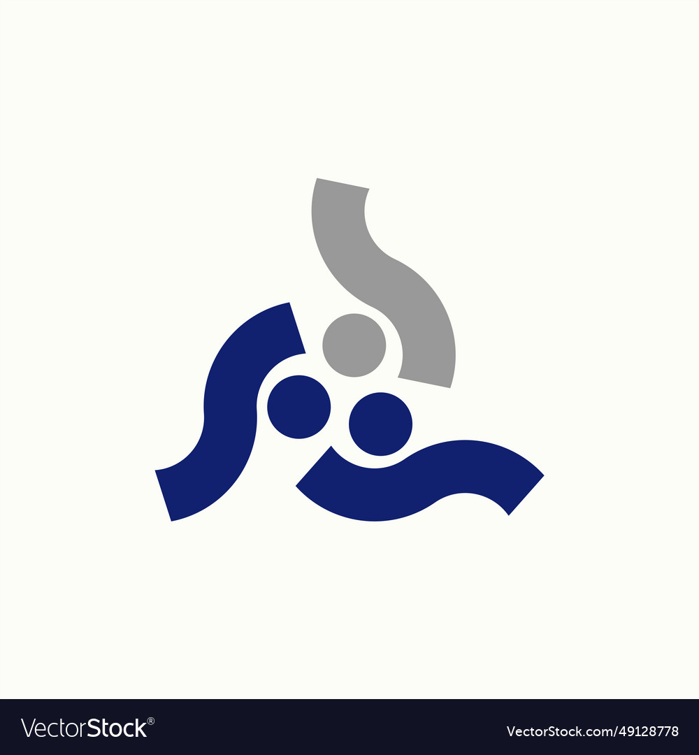 3 initial s font like happy active human pattern