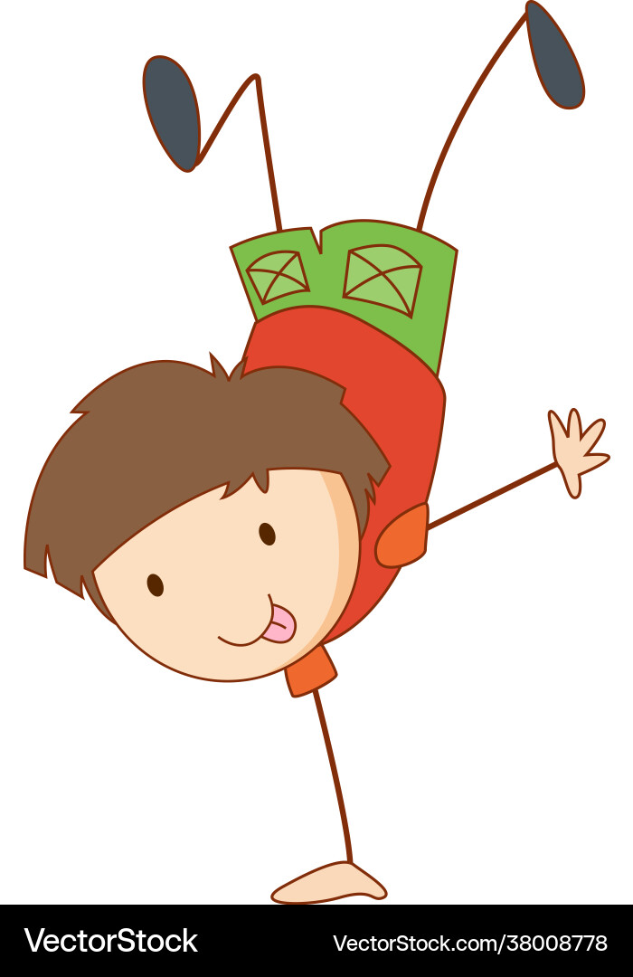 A boy cartoon character in hand drawn doodle Vector Image