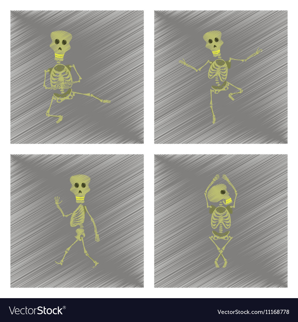 Assembly flat shading style icon skeleton