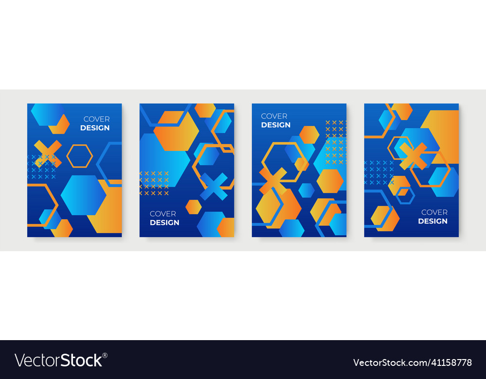 Blue and orange abstract gradient geometric cover