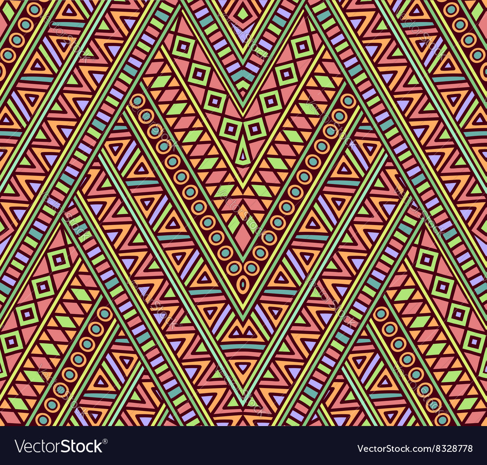 Bright seamless pattern with ethnic ornament Vector Image