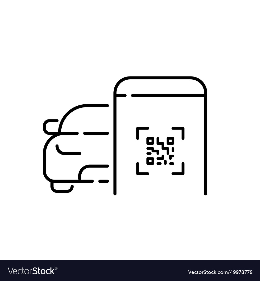 Car sharing app using qr code to find and unlock vector image Car sharing app using qr code to find and unlock
