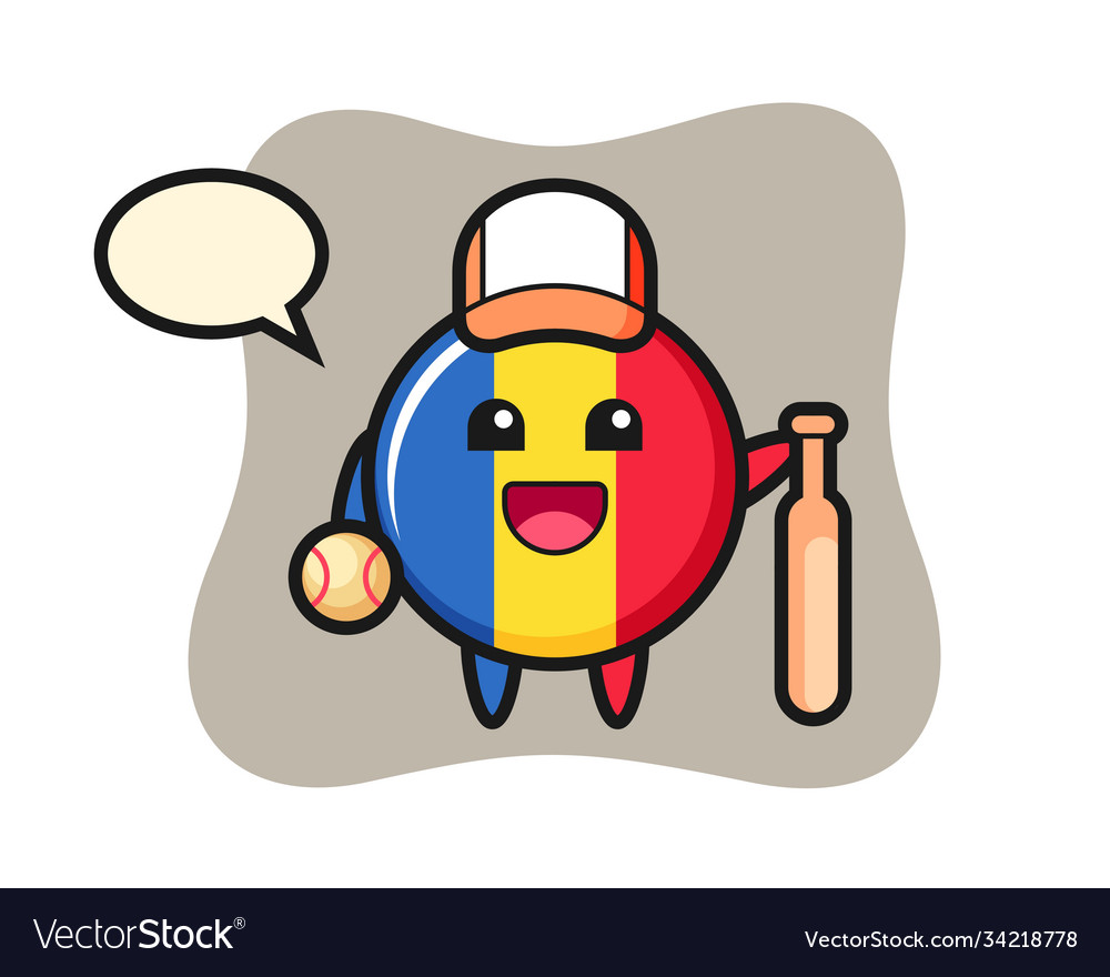 Cartoon character romania flag badge