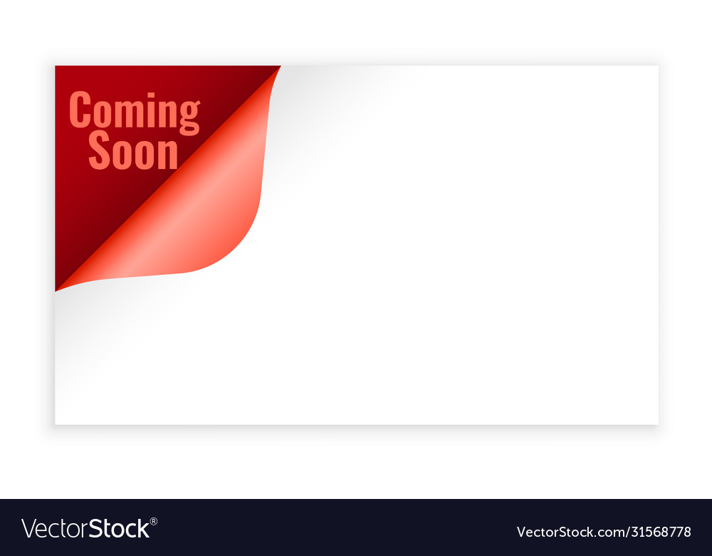 Coming soon background in page curl style design