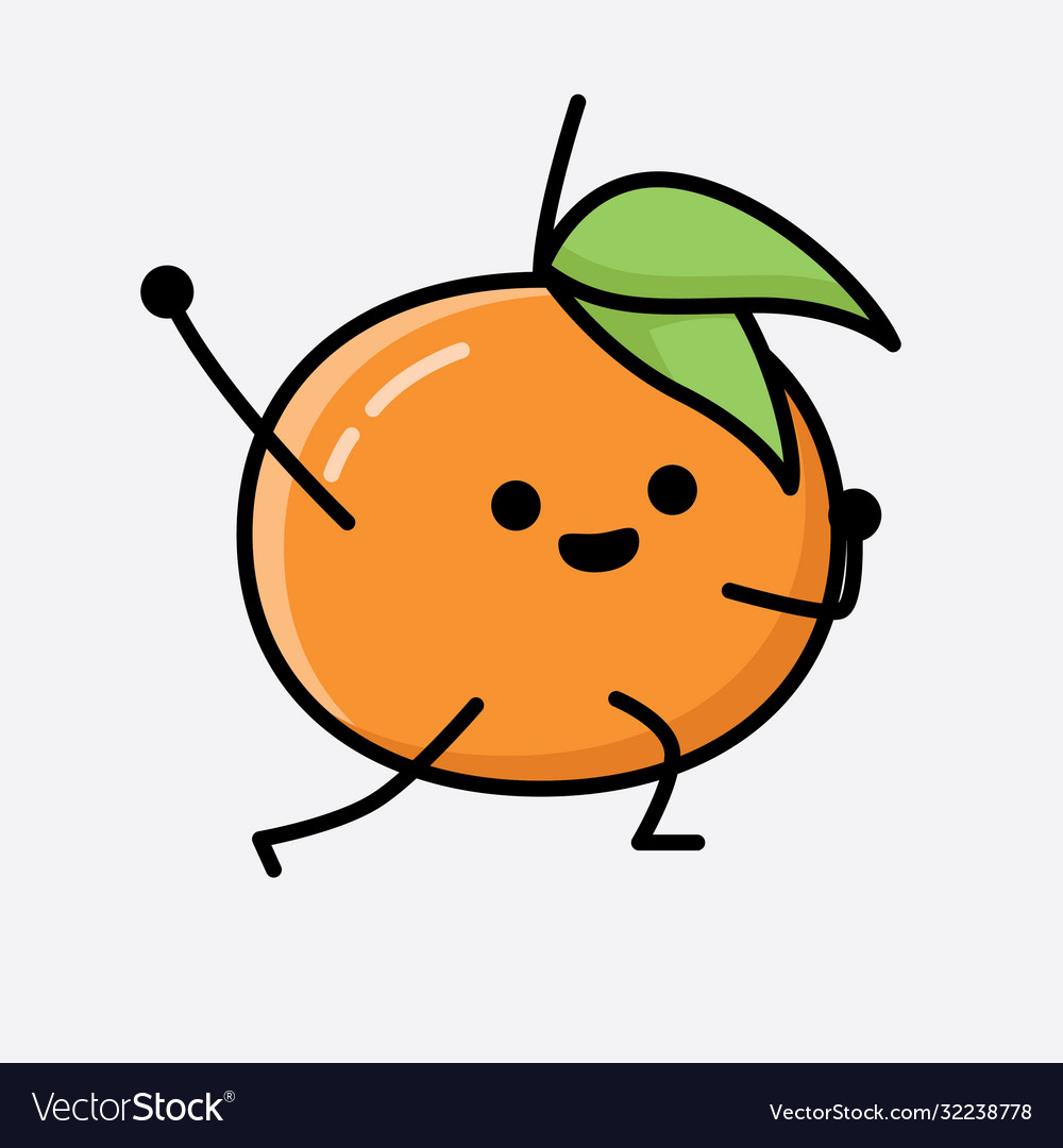 Cute tangerine fruit mascot character Royalty Free Vector