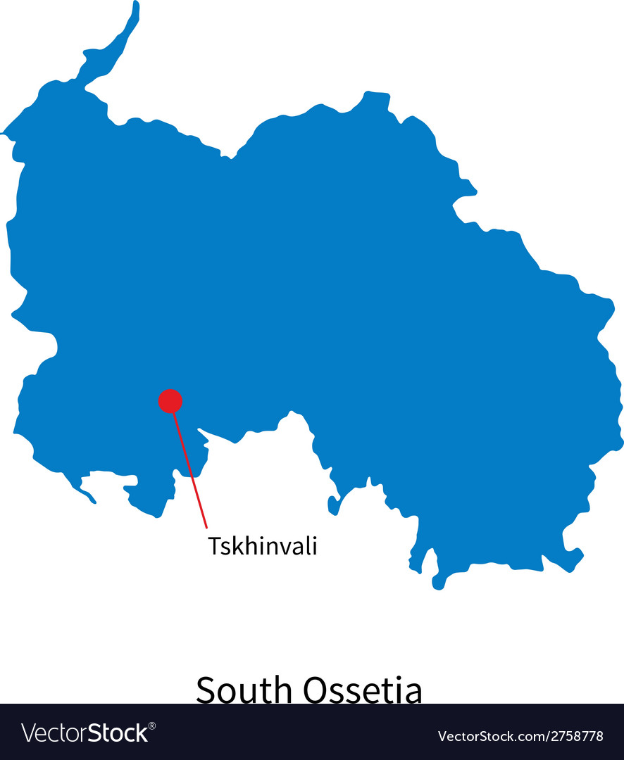 Detailed map of south ossetia and capital city