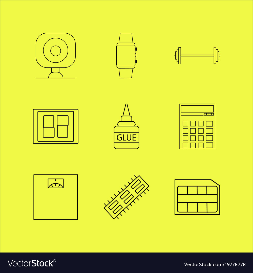 Devices linear icon set simple outline icons