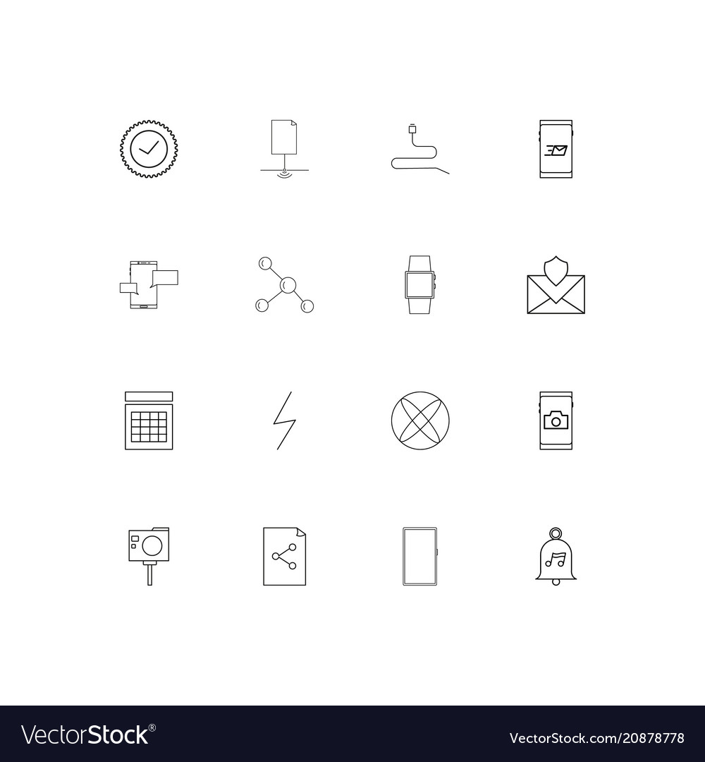 Devices linear thin icons set outlined simple