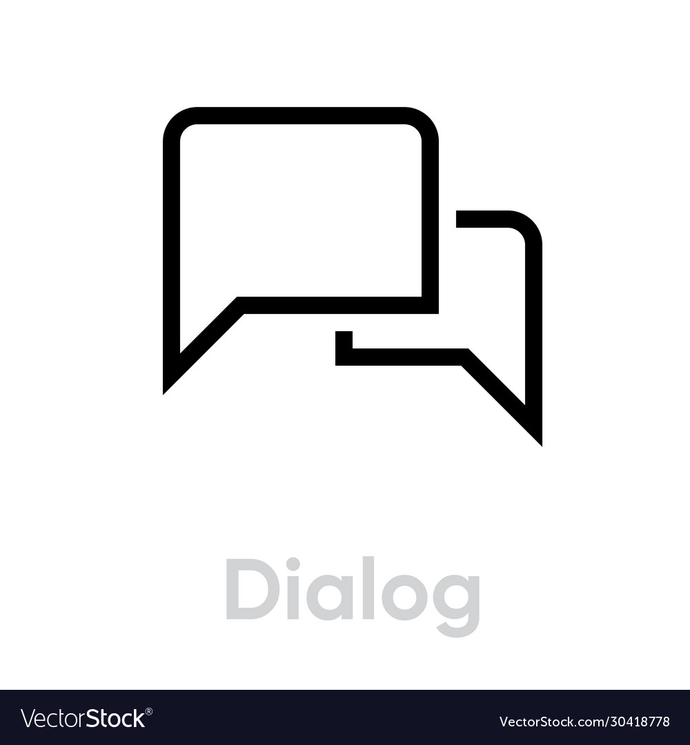 Dialog chat message icon editable line vector image Dialog chat message icon editable line