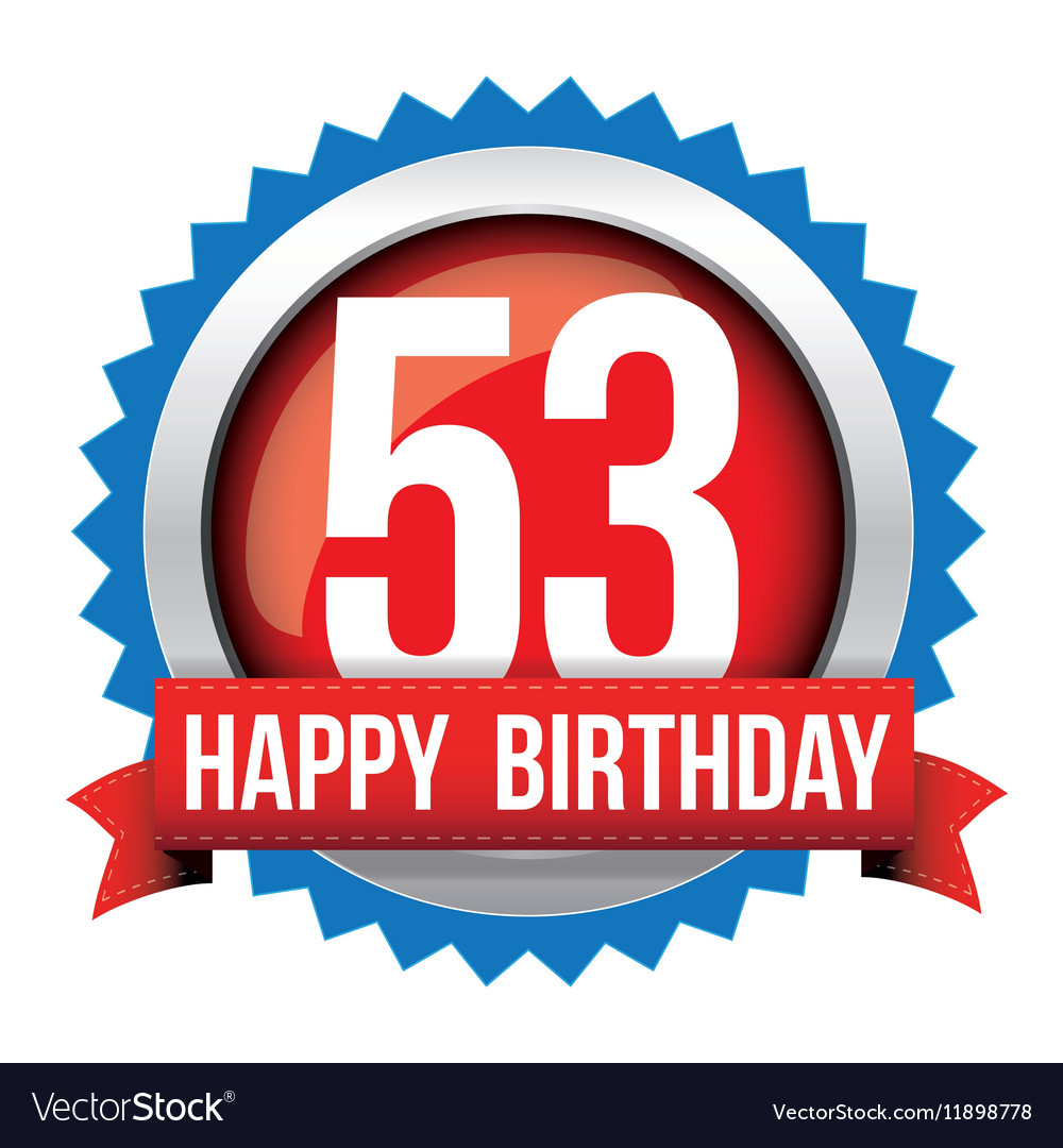 Fifty free years happy birthday badge ribbon Vector Image