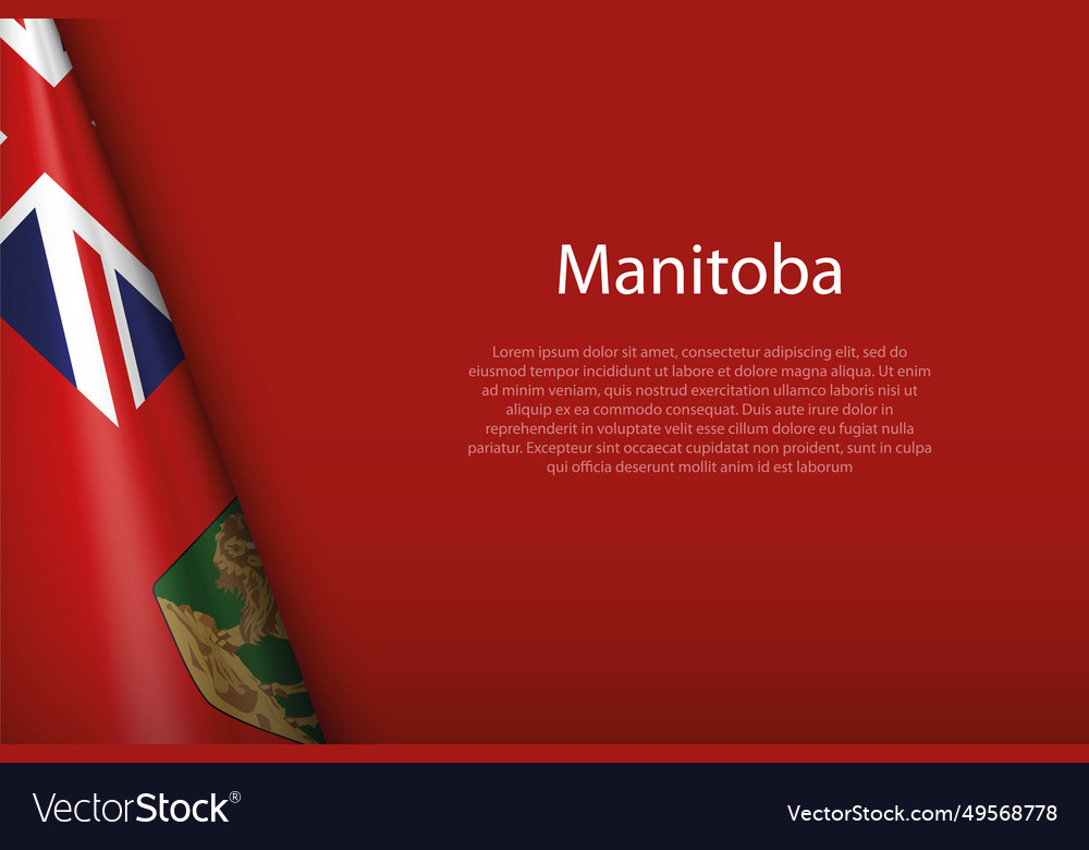 Flag manitoba state of canada isolated