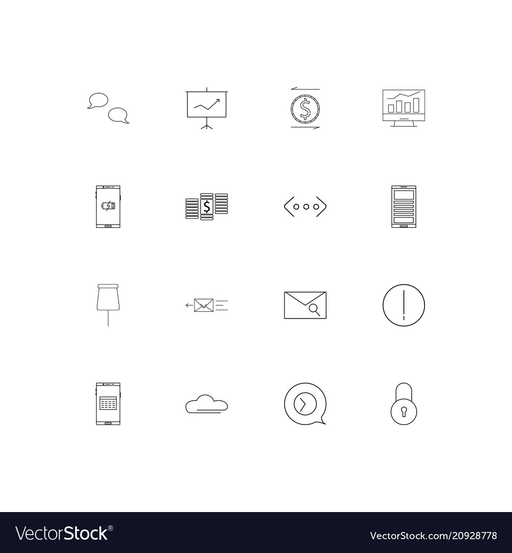 Internet of things linear thin icons set outlined