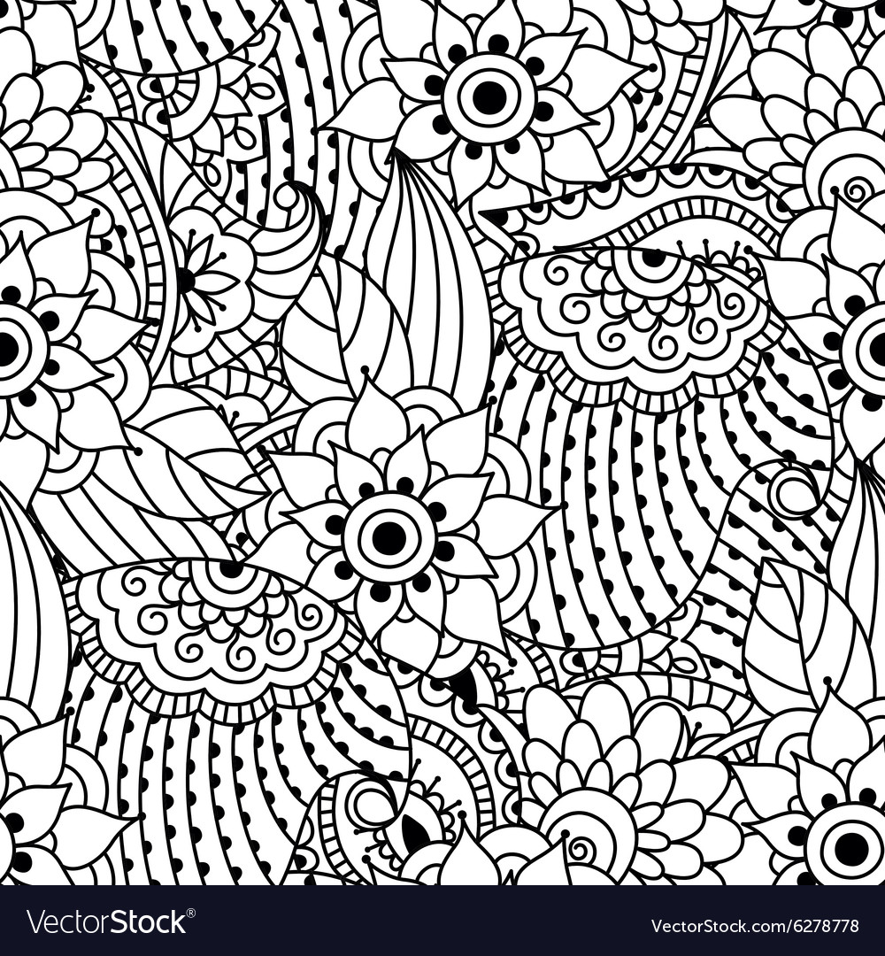 Intricate Black and White Paisley Pattern