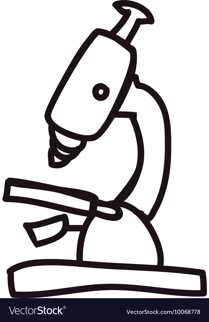 Microscope icon sketch and science design