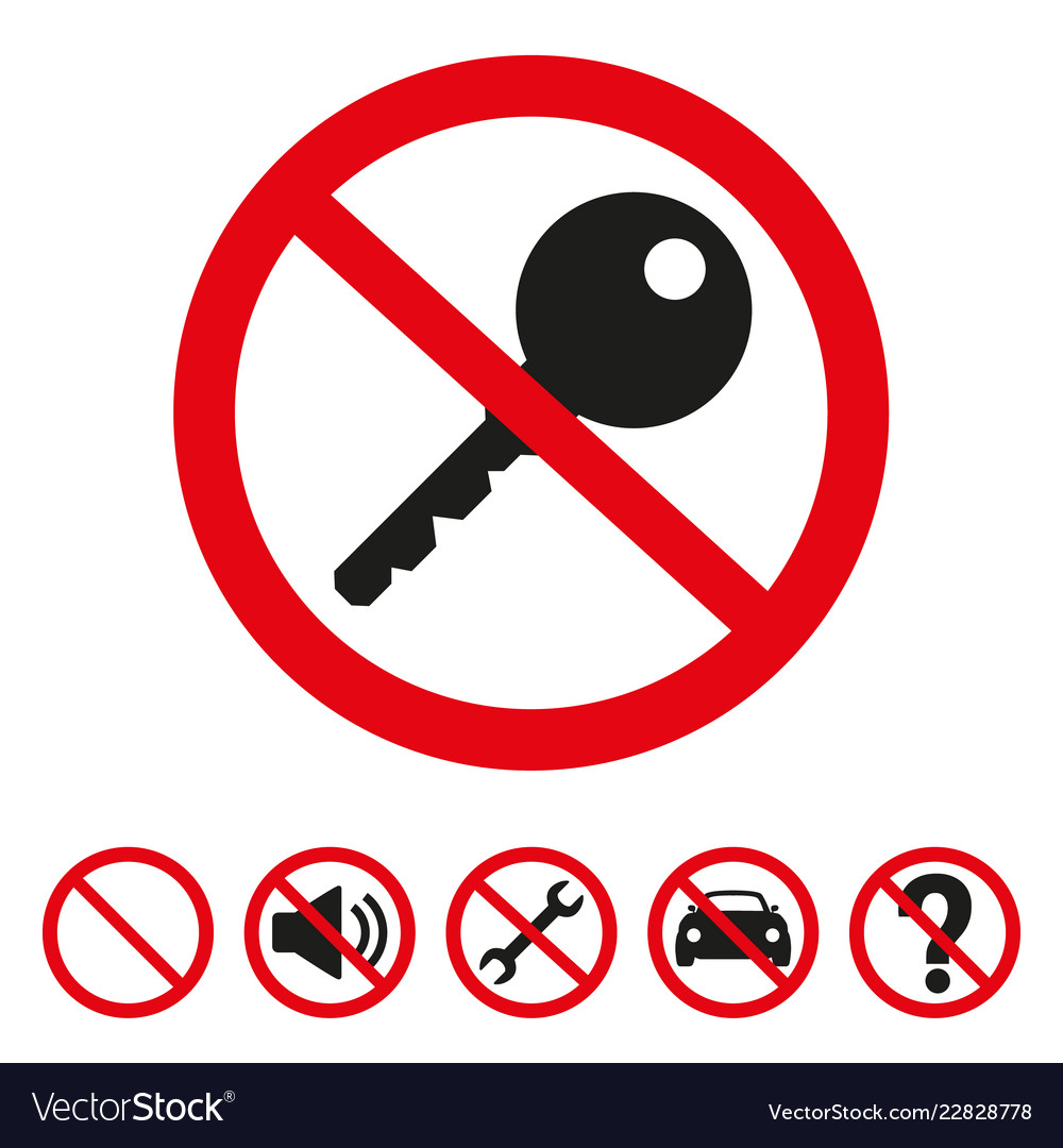 No key sign on white background