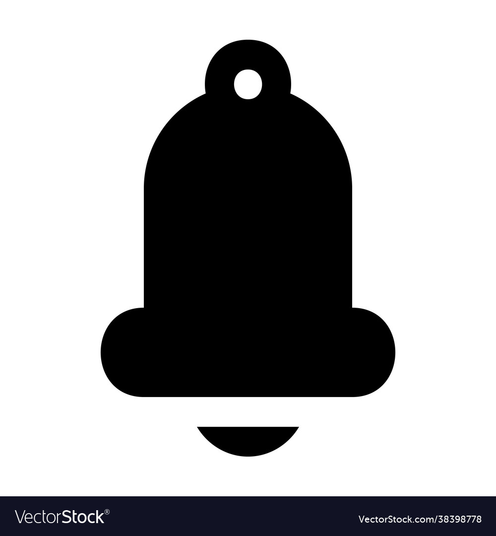 Notification icon in solid style for any projects vector image Notification icon in solid style for any projects