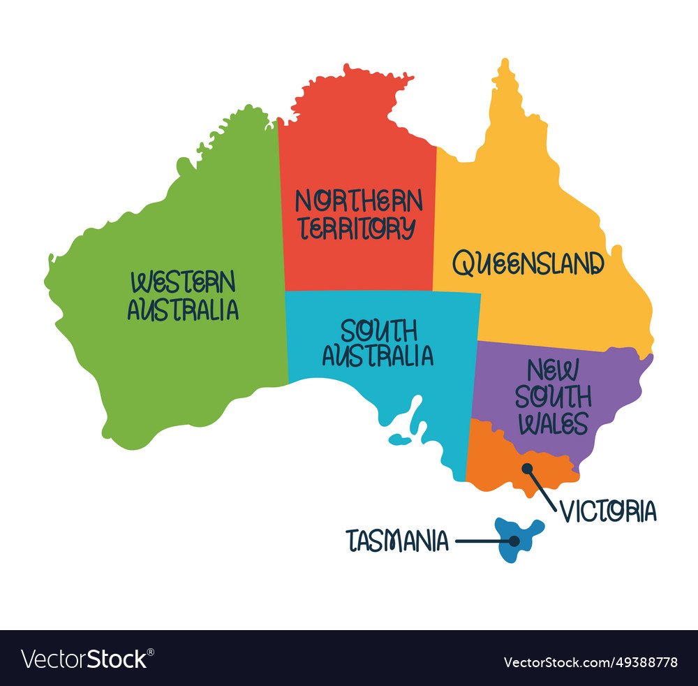 Political map of the australian Royalty Free Vector Image