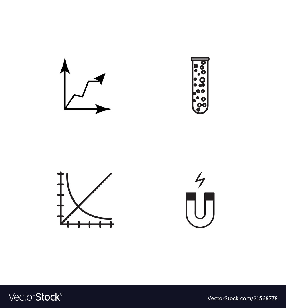 Science linear icons set simple outline