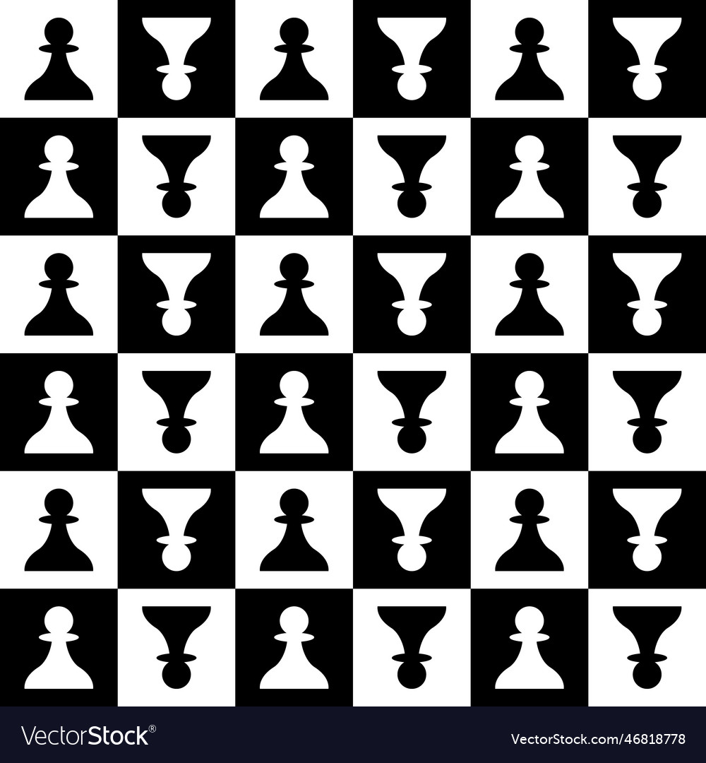 Seamless pattern with chess pawn endless vector image Seamless pattern with chess pawn endless