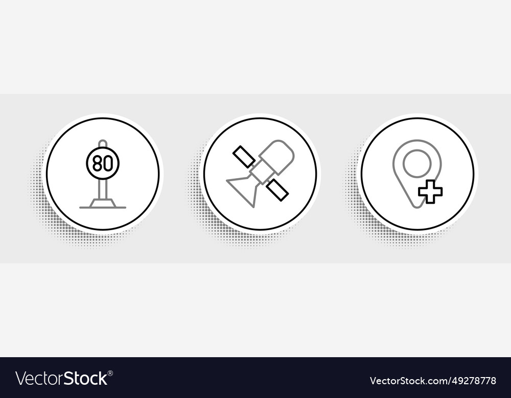 Set line location speed limit traffic vector image Set line location speed limit traffic