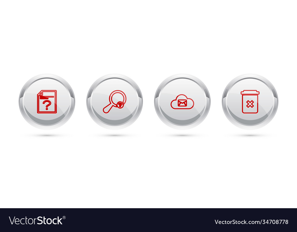 Set line unknown document search cloud mail Vector Image Set line unknown document search cloud mail